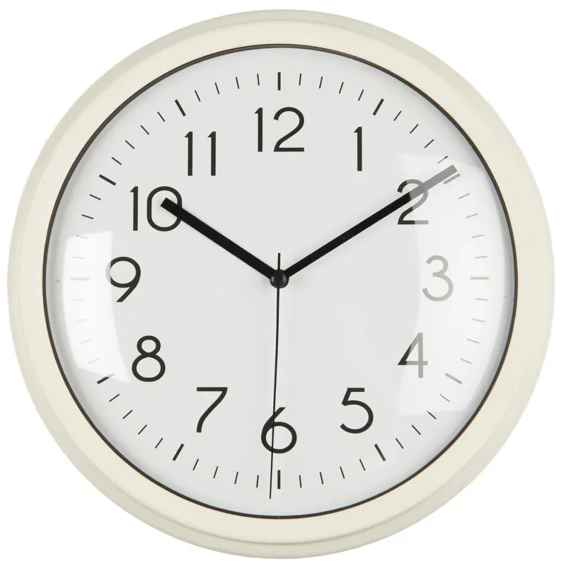 KI-generiertes Bild Nostalgische Wanduhr Cream Weiß 26cm Leicht Ablesbar Vintage Küchenuhr Bürouhr Retro