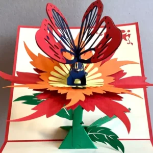 3D-Karte Schmetterling auf Blume Moving card