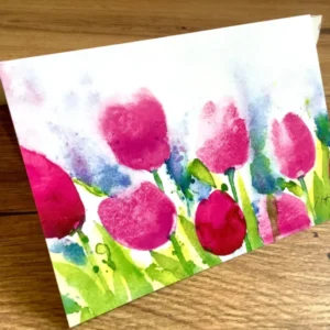 Briefkarte Tulpen pink (Utermann)