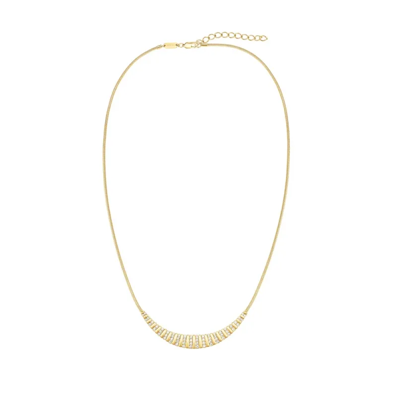 Rosefield Halskette Striped Crystals Gold
