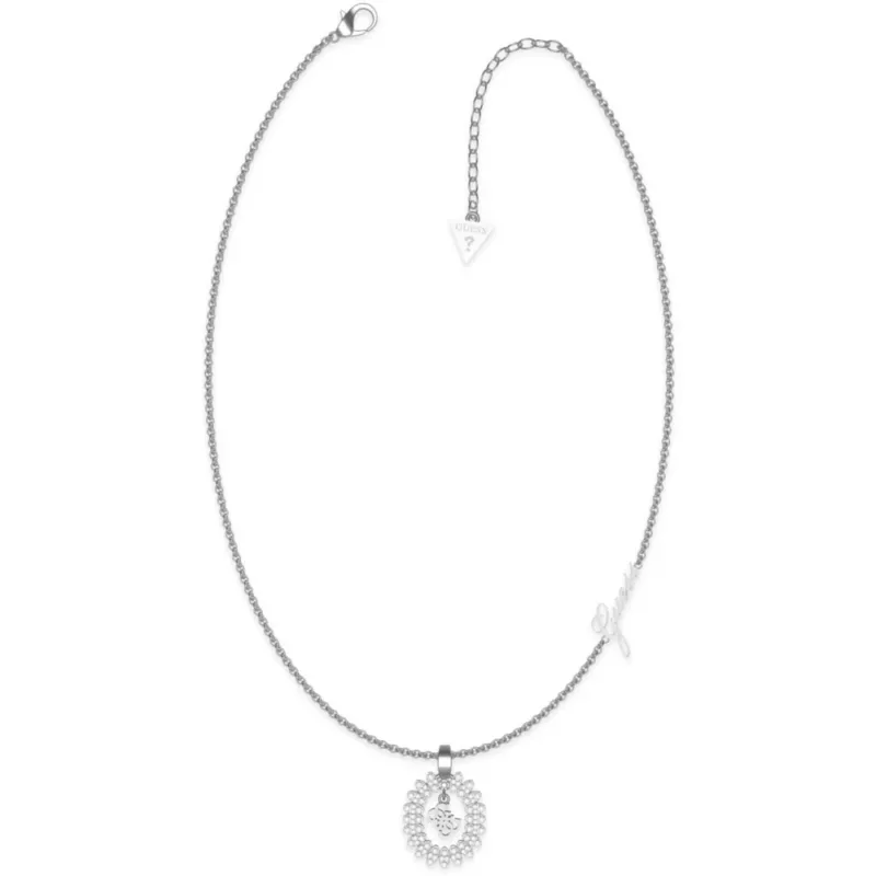 GUESS Halskette RE-LEAF Silber
