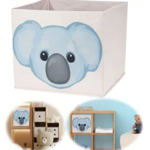 KI-generiertes Bild Kinder Aufbewahrungsbox Koala Bär 30cm Faltbar Spielzeug Organizer für Ikea Kallax