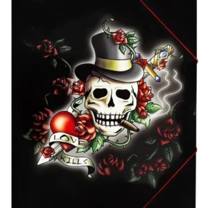 Kum-Sammelmappe-A3-LOVE-KILLS-totenkopf-zeichenmappe-pappe-lafueliki