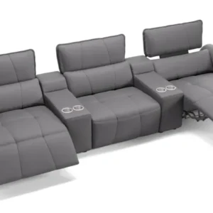 Leder 3-Sitzer Kinosofa mit zwei Mittelkonsolen ADRIA