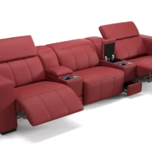 Leder 3-Sitzer Kinosofa mit zwei Mittelkonsolen ANCONA