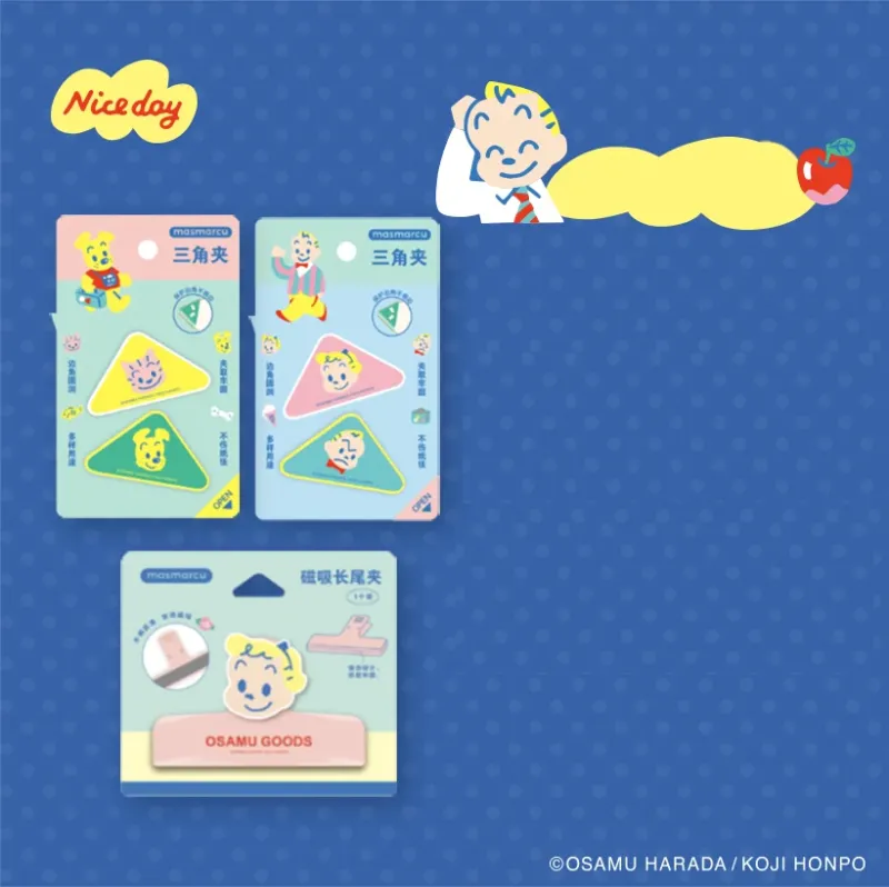 M&G × Osamu Goods Triangle Magnetic Clip Set – 5-Pack