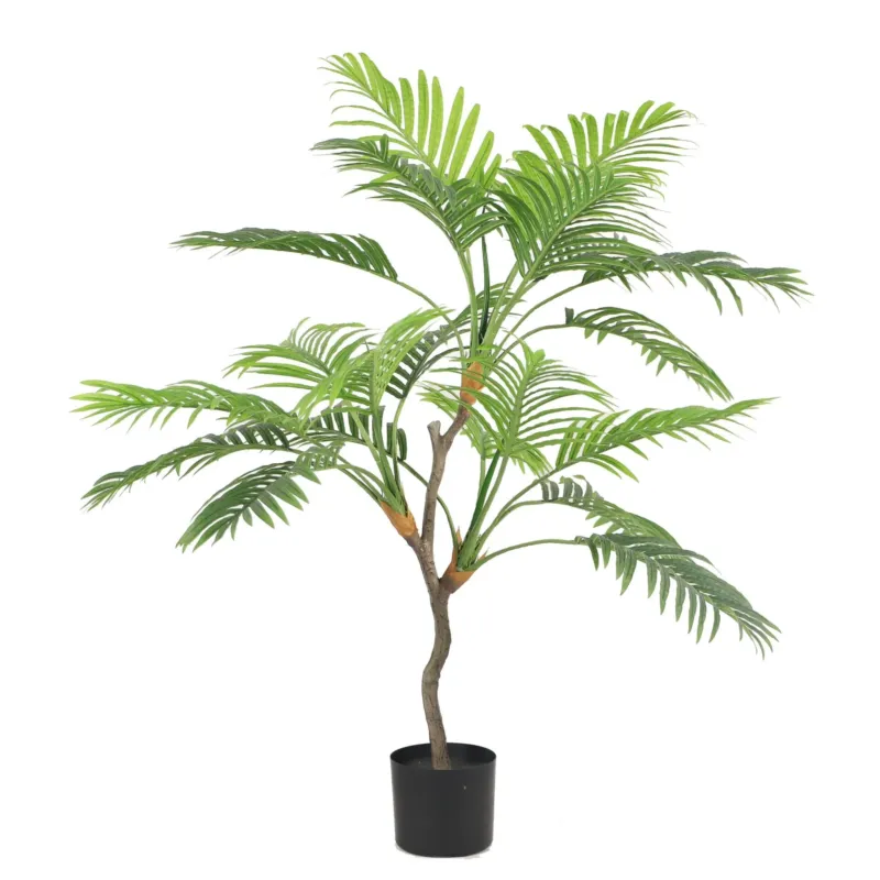 Kunstpflanze – Kunststoffmaterial, Tropisches Design, Volle Wedel, 120 cm - Mini Palm | NeverLeafs