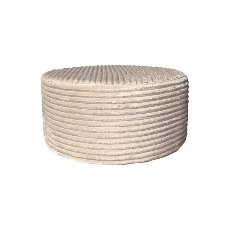 Hocker - Rund, Tilia 03 Polsterung, Beige Farbe, Stilvolles Design | Starfurn