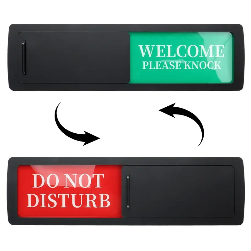 Sliding Magnetic Office Meeting Room Status Sign Do Not Disturb 2 Pack 2 Black