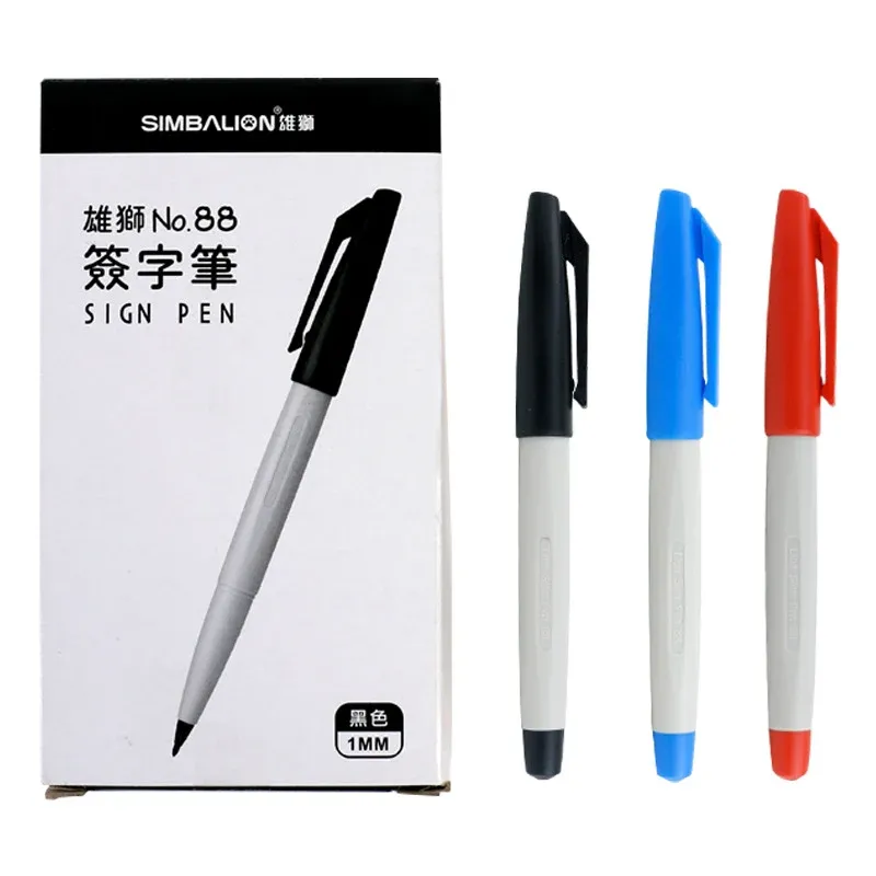 SIMBALION 1.0mm Signature Pen & Drawing Fineliner Black Blue Red Ink 12pcs