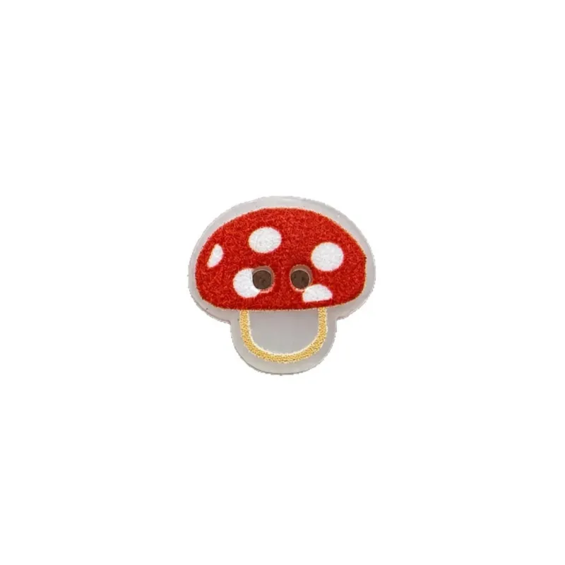 15mm Cute Red Mushroom Resin Buttons for Children's Clothing 50pcs