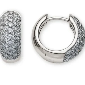 Diamant Creolen Weissgold 750 mit 88 Brillanten total 0.81 ct.