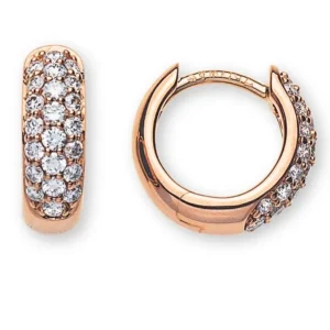 Kreolen Rotgold 750 mit 44 Brillanten 0.36ct. D:11mm