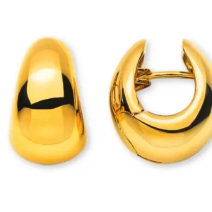 Kreolen Tropfenform Gelbgold 750 Handarbeit