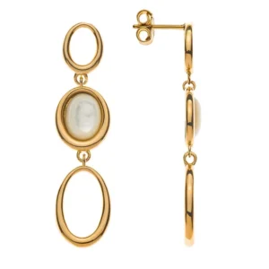 Ohrhaenger Gelbgold 750 mit Perlmutt Elementen oval