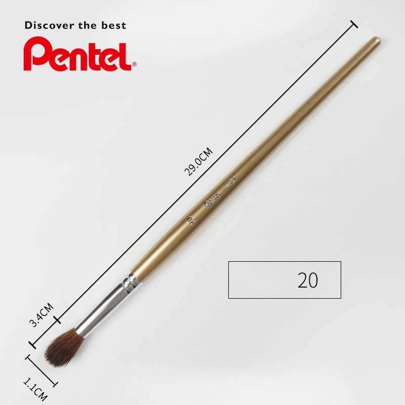 Pentel ZBS1 Horse Hair Watercolor Brush Round (No.20) - 2 Pack