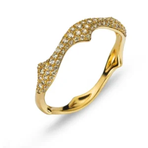 Ring Gelbgold 750 Fantasieform mit 90 Brillanten 0.31ct H SI