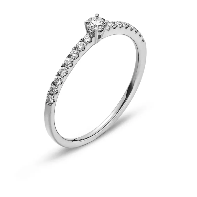 Ring Weissgold 750 mit 17 Brillanten H SI 0.25 ct.