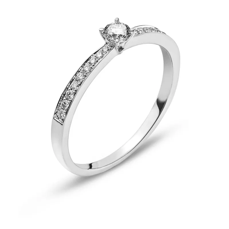 Ring Weissgold 750 mit 19 Brillanten H SI 0.24 ct.