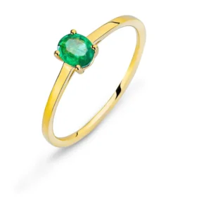 Ring Gelbgold 750 mit Smaragd 0.33 ct.