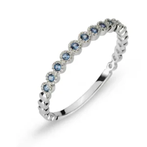 Ring Weissgold 750 mit 11 Saphiren 0.12 ct.