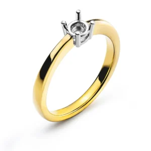 Solitär-Ring Rohling 4-Griff Bicolor 750 für 0.33 ct.