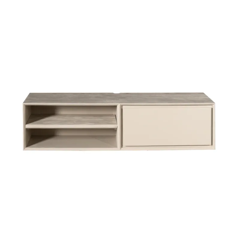 TV-Möbel - Mangoholz Sand, Grifflose Lade, Schwebendes Design, 120 cm – Ambiance | Starfurn