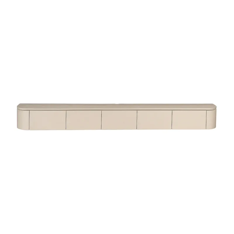 TV-Möbel - Mangoholz Sand, Schwebendes Design, Fünf Türen, 280 cm – Excellent | Starfurn