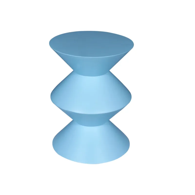 Beistelltisch – Mangoholz-Korpus, Blaues Finish, Skulpturales Design – Abel | Starfurn