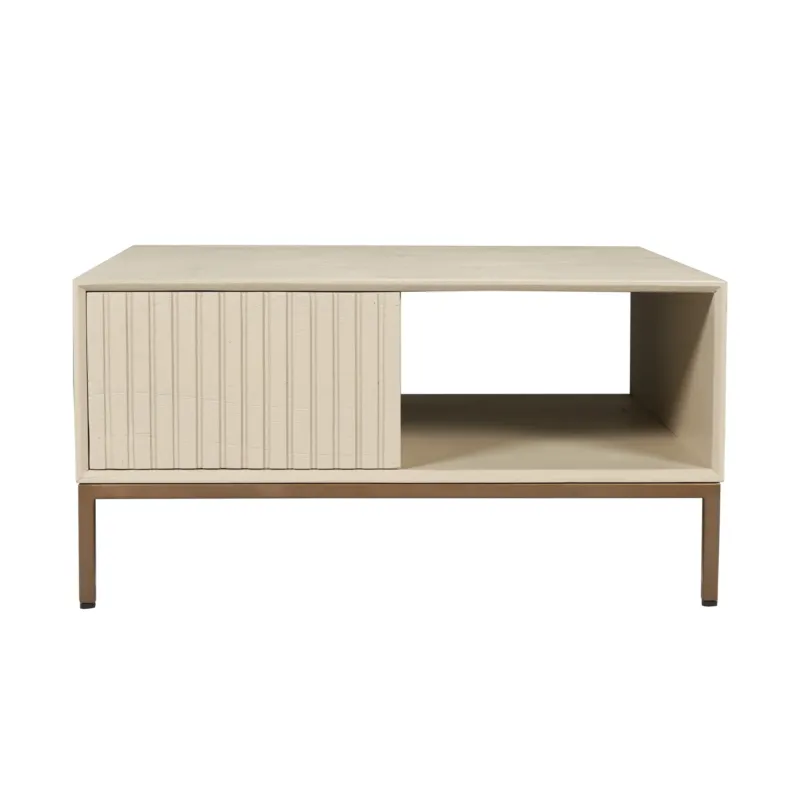 Couchtisch – Mangoholz Tischplatte, Metallgestell, Quadratische Form – Madison | Starfurn