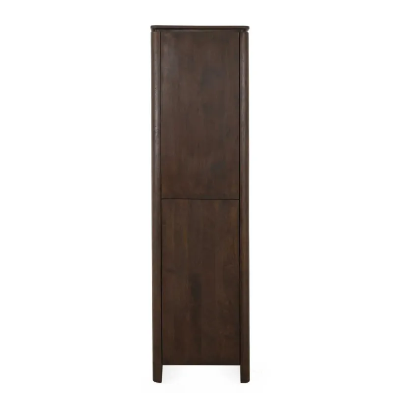 Aufbewahrungsschrank – FSC Massives Mangoholz, Braun Finish, Vertikales Holzdesign - Dallas | Starfurn