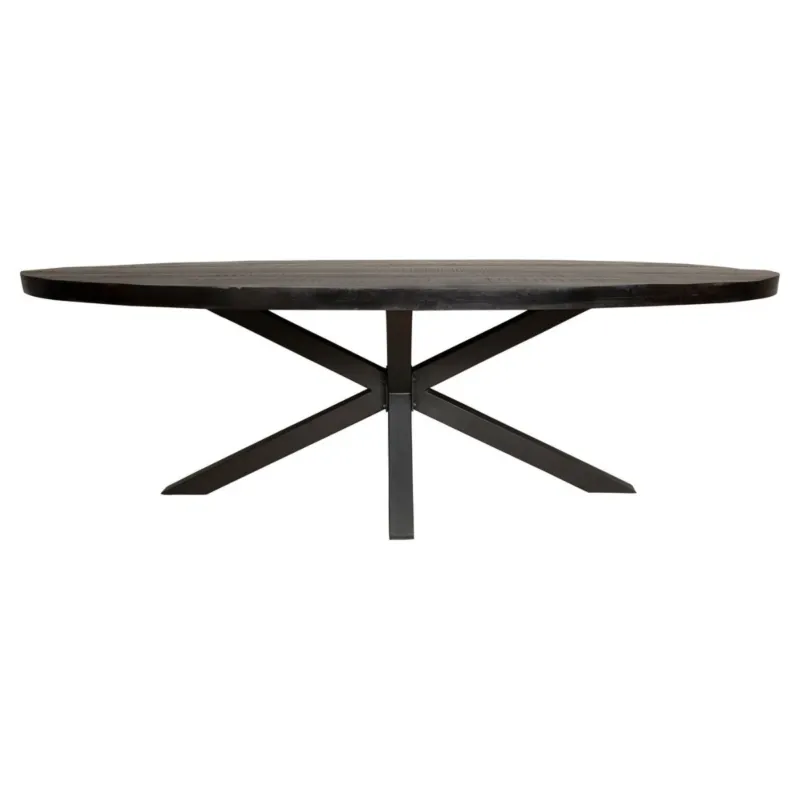 Esszimmertisch – Mangoholz Material, Metallgestell, Oval Design, 160 cm - Denver | Starfurn