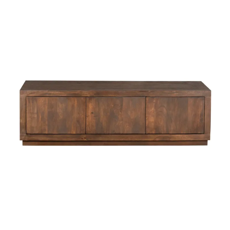 TV-Möbel – Mangoholz Material, Braune Oberfläche, Griffloses Design – Brussel | Starfurn
