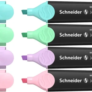 Das ist ein Bild von den Schneider Job 150 Textmarker 4er Etui in Pastell Farben