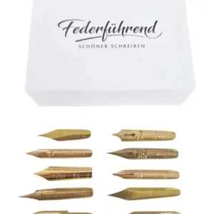 Goldenes Schreibfeder Set 13 - Vintage