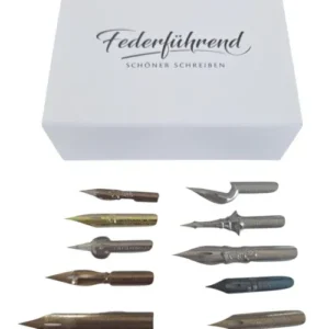 10 antike Schreibfedern in Box - Vintage