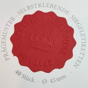 Siegeletiketten etiketten gewellt