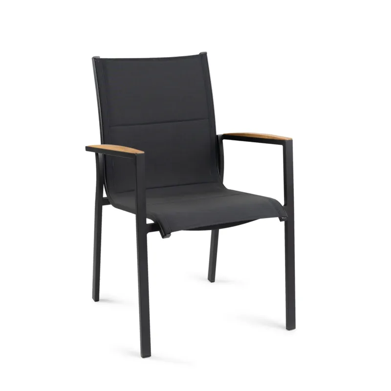 Tierra Outdoor-Stapelstuhl Foxx anthrazit-Teak