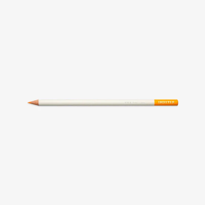 White pencil with yellow tip on a white background