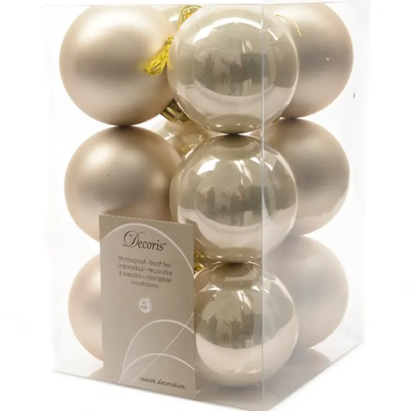 KI-generiertes Bild 12 Design Weihnachtskugeln 6cm Perle Set Kunststoff Weihnachtsbaum-Deko