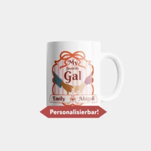 My favorite Gal Tasse - beste Freundinnen mit Wunschnamen - Inclusive Design Black and White Friends / Besties - 330 ml