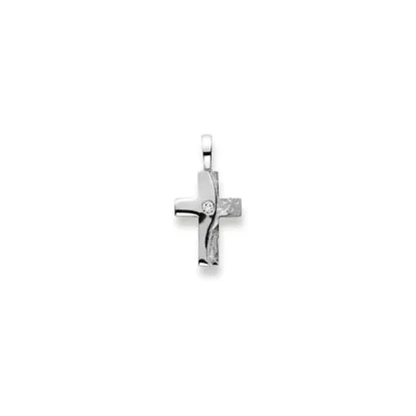 Anhänger Kreuz Weissgold Brillant 16 mm 750 Weissgold - 1258.03347/0001