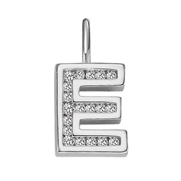 Anhänger Silber 925 weiss Buchstabe E poliert rhodiniert - 6256.08989/0500