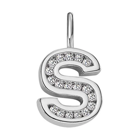 Anhänger Silber 925 weiss Buchstabe S poliert rhodiniert - 6256.08989/1900