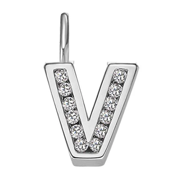 Anhänger Silber 925 weiss Buchstabe V poliert rhodiniert - 6256.08989/2200