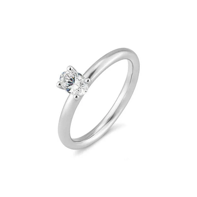 Breuning Oval Verlobungsring mit Labordiamanten - 41063230