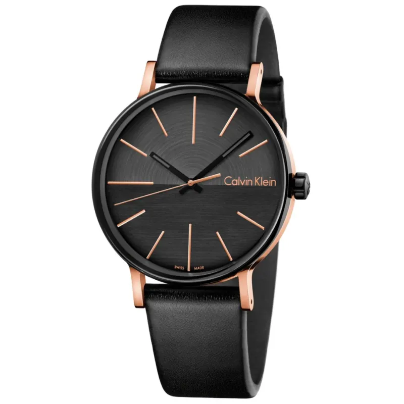 Calvin Klein CK Boost Schwarz Leder Herrenuhr - K7Y21TCZ
