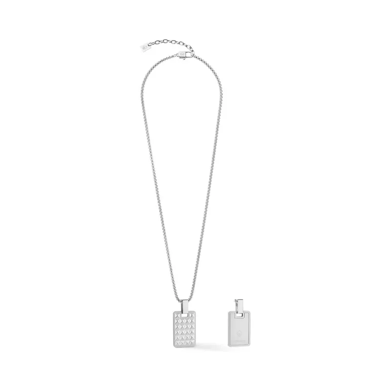Coeur de Lion Herren Halskette Edelstahl Silber