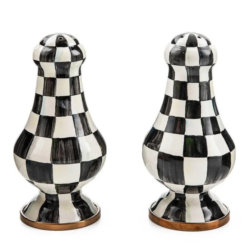 Courtly Check Large Salt & Pepper Shakers - |VESIMI Design| Luxury Bathrooms and Home Decor