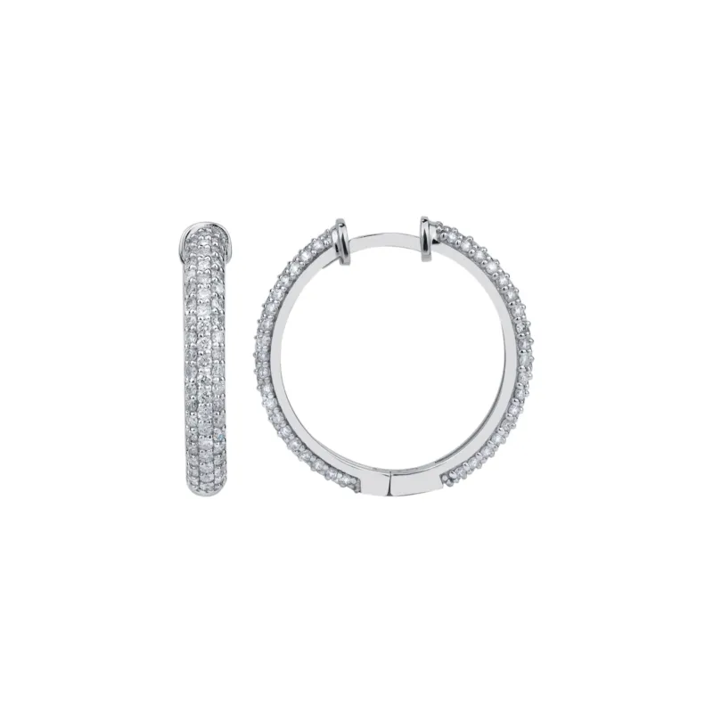 Creolen mit 1.02 ct Diamanten in 585 oder 750 Weissgold